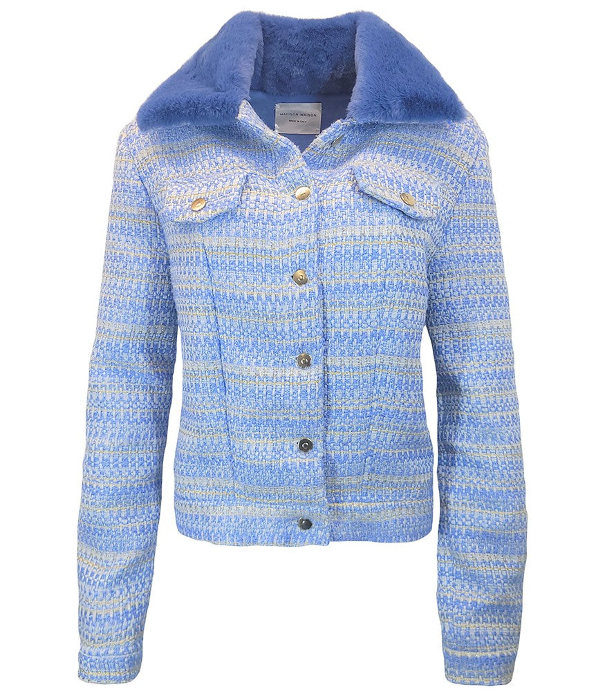 Madison Maison Light Blue Fur Collar Jacket