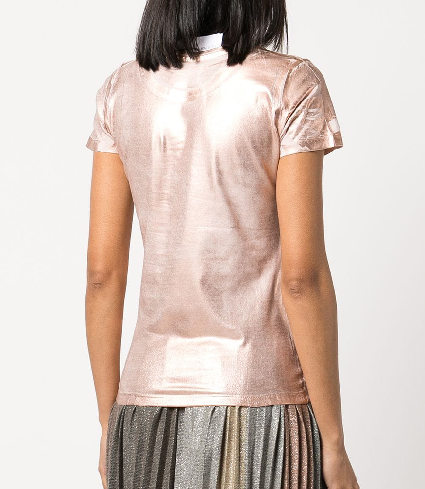 Metallic Coated Cotton T Shirt