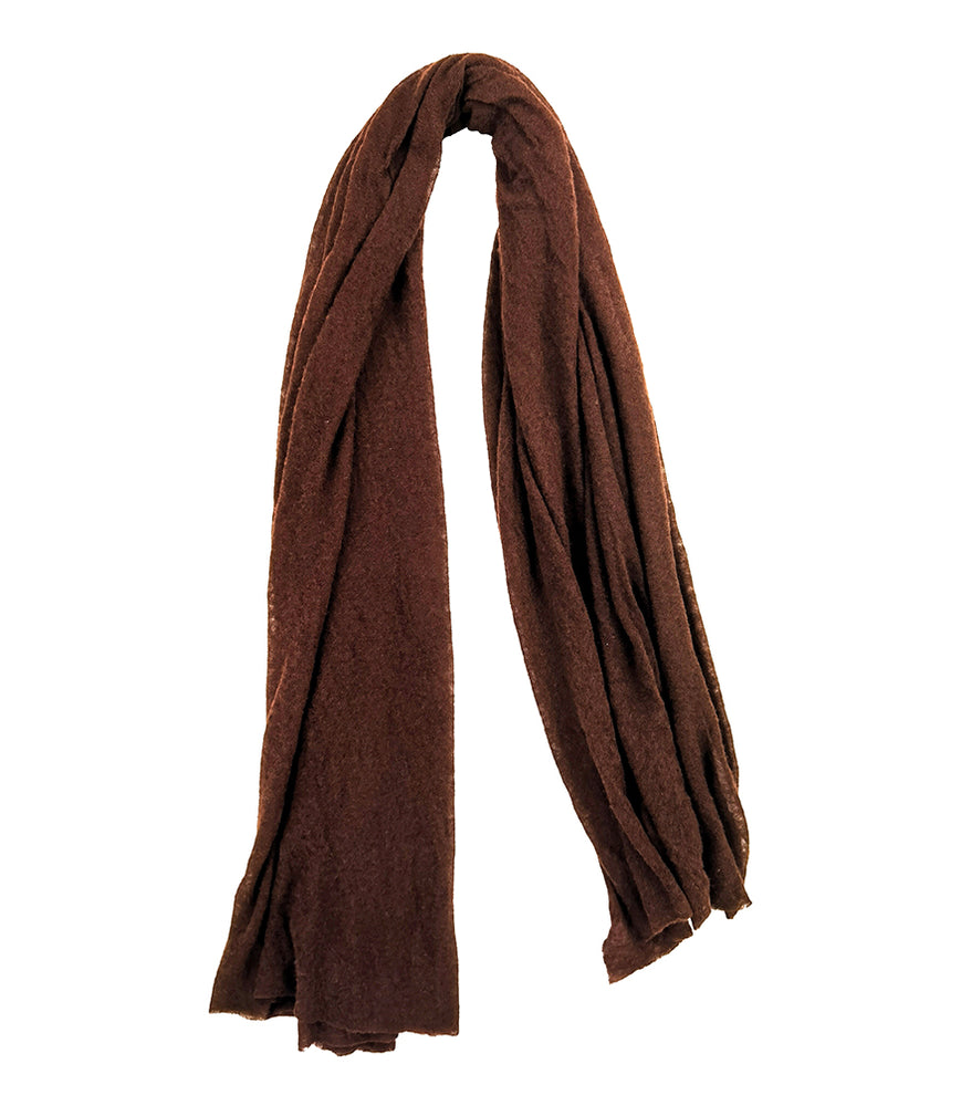 Small Brown Cashmere Plain Scarf