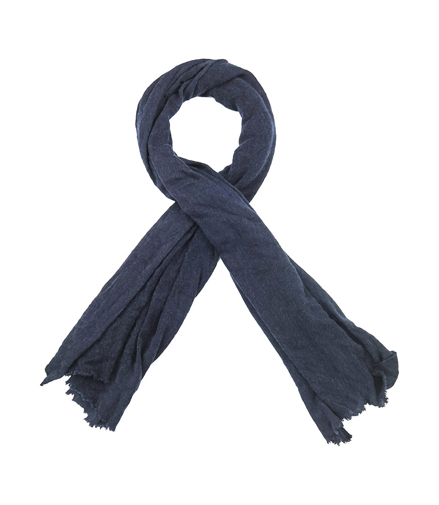 Botto Giuseppe Navy Large Cashmere Plain Stole