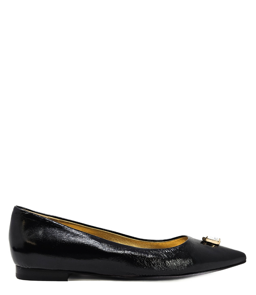 Maira Black Pointy Ballet With Jewel