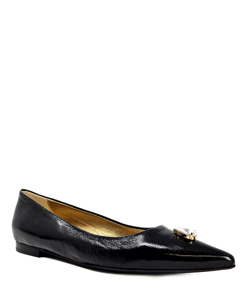 Maira Black Pointy Ballet With Jewel