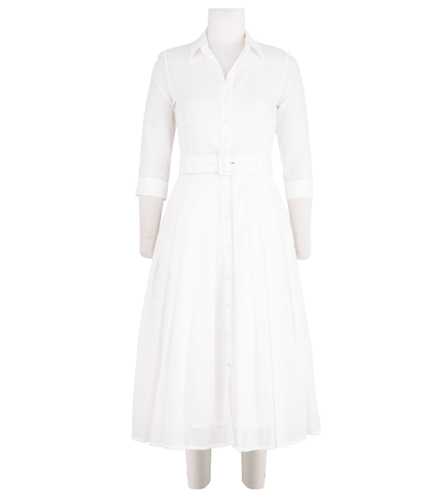 
                      
                        Audrey Dress #4 White Midi Dress
                      
                    