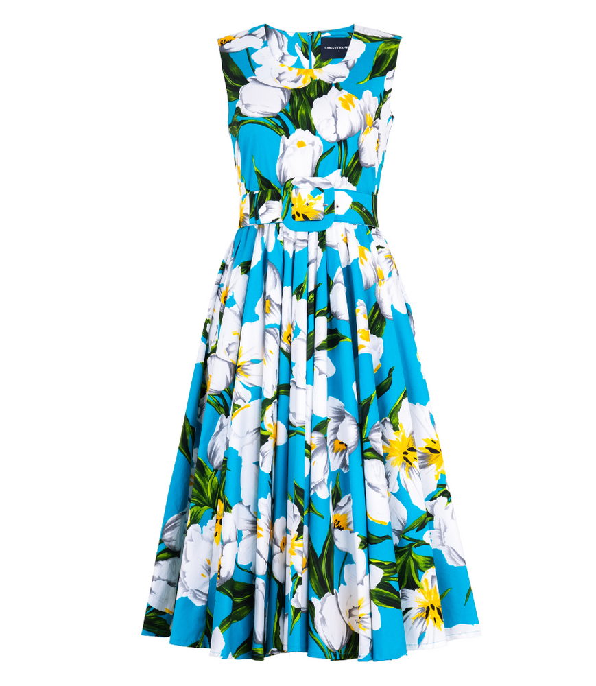 
                      
                        Abelia Dress Aqua Sleeveless Midi Dress
                      
                    