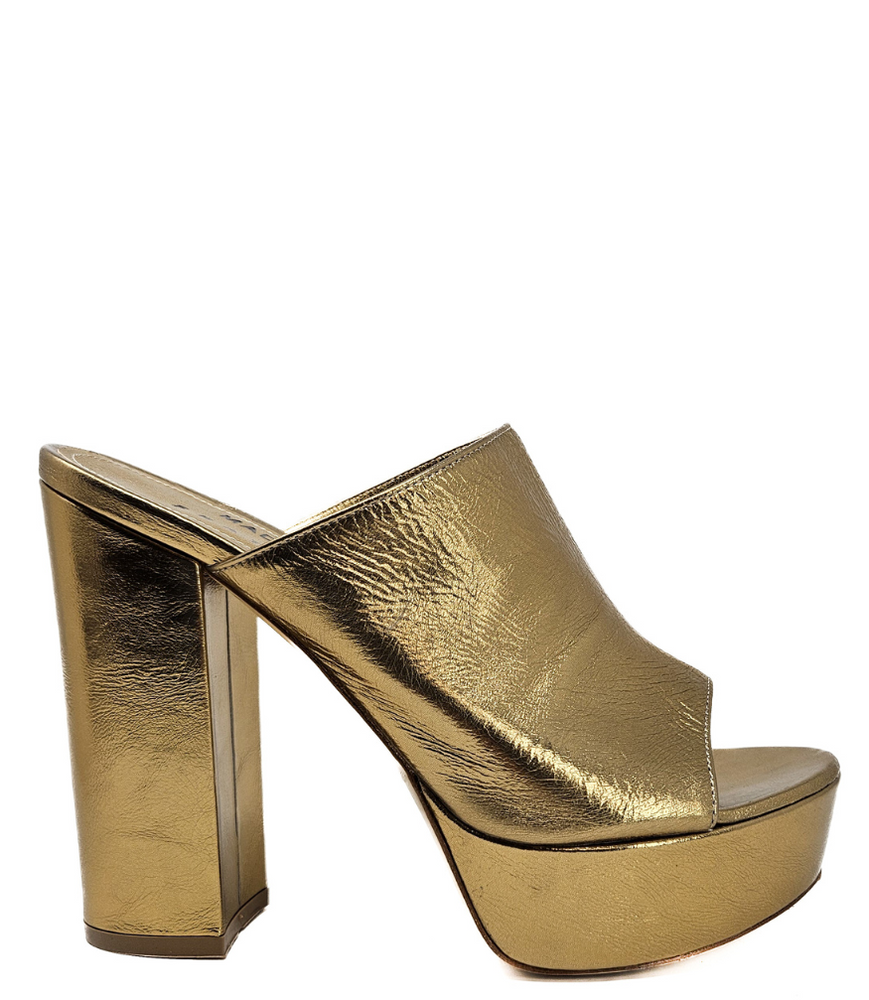 Marilu Gold Open Toe Platform Sandal