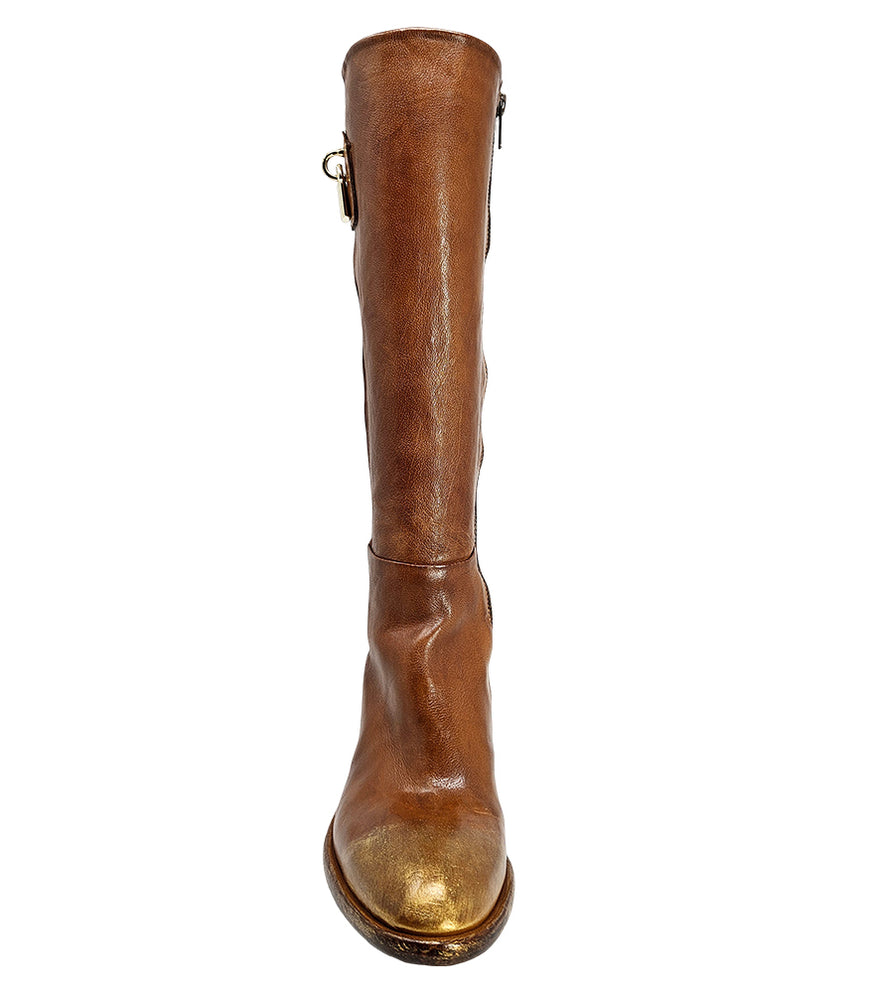 
                      
                        Cognac Tall Hand Rubbed Lock Boot
                      
                    
