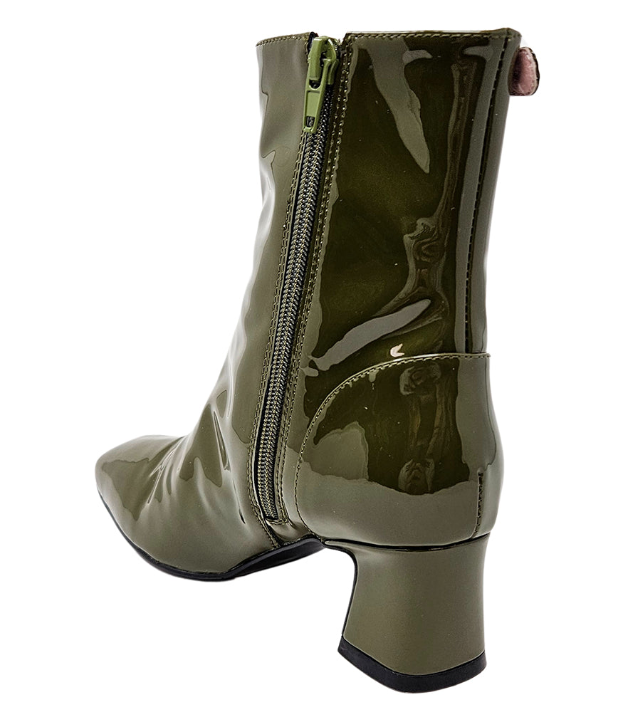 Green patent leather clearance boots