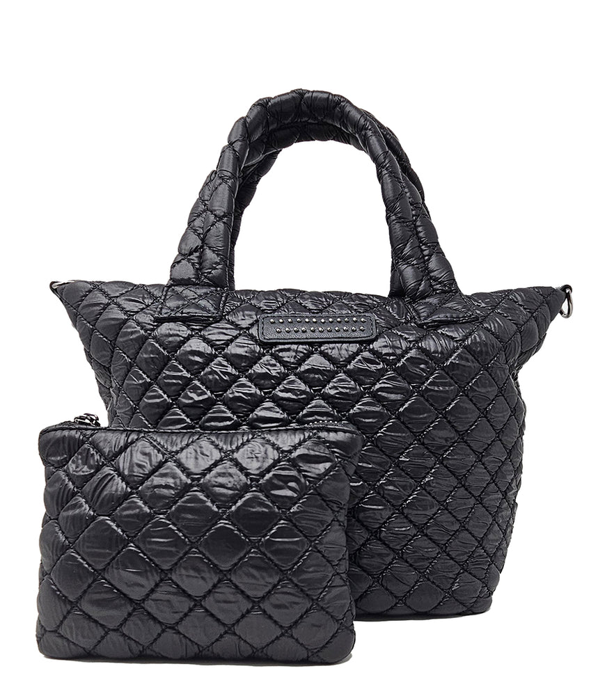 
                      
                        Jade Black Small Quilted Tote
                      
                    