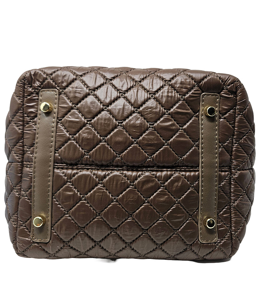 
                      
                        Jade Brown Small Quilted Tote
                      
                    