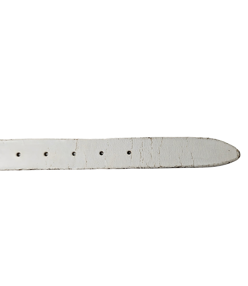 
                      
                        White Cracked Leather Belt
                      
                    