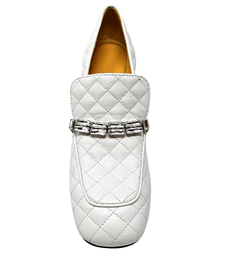 
                      
                        White Leather Quilted Loafer
                      
                    