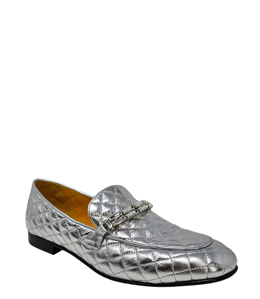 Madison Maison™  Silver Quilted Flat Loafer