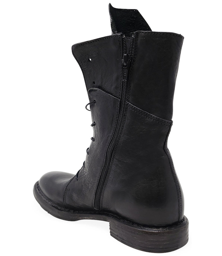 Moma Brown Leather Mid Calf Boot at madisonstyle.com