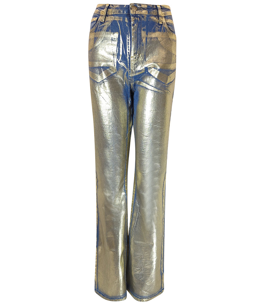 Madison Maison Gold/Light Denim Laminated Jeans - MADISON MAISON