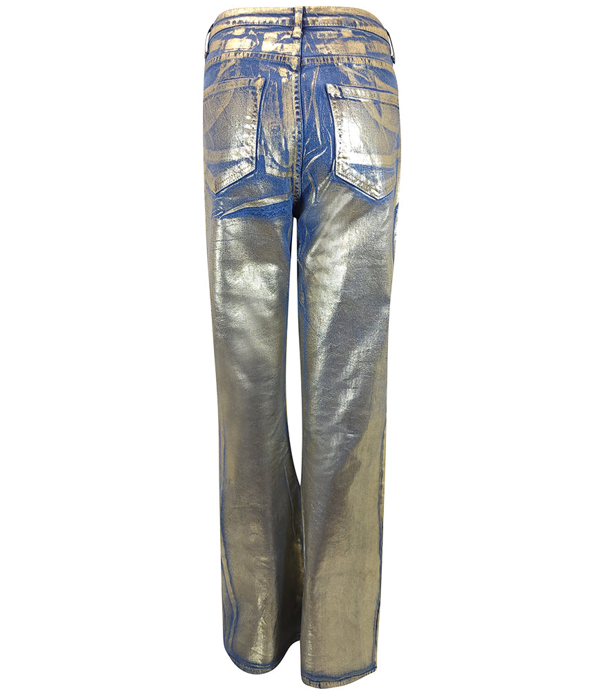 ShopMadison Maison By Blui Black W/ Gold Stripe Pants-MadisonStyle.com