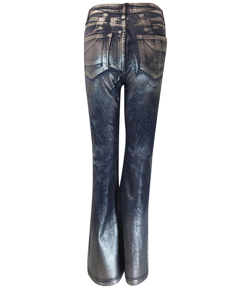 Madison Maison Silver Denim Laminated Jeans - MADISON