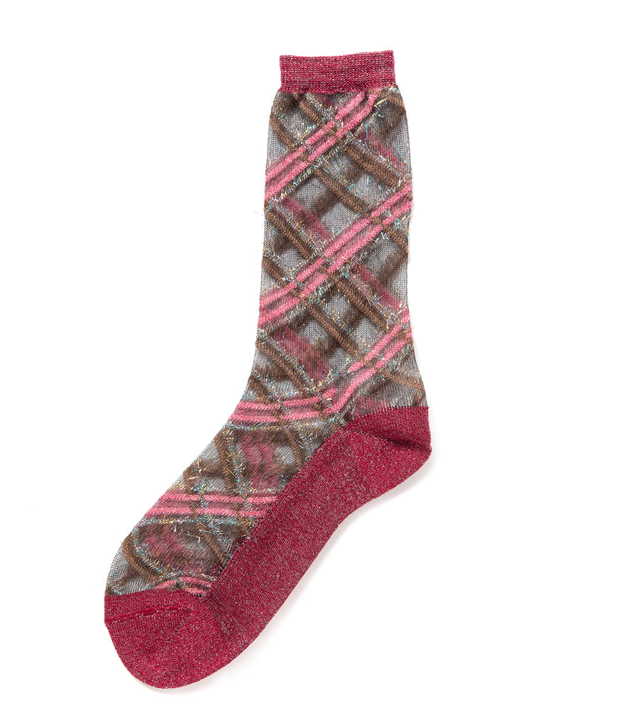 Bordeaux Plaid Socks