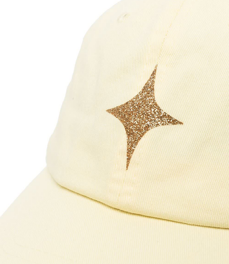 Gorra De Béisbol Amarillo Pastel Con Estrella Glitter